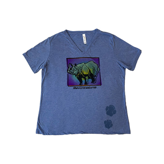 Greater One-Horned Rhino Ladies V-neck