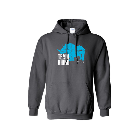 Team Rhino Hoodie – Blue on Gray