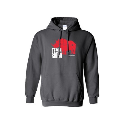 Team Rhino Hoodie – Red on Gray