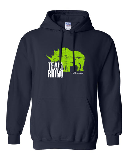 Team Rhino Hoodie – Green on Navy