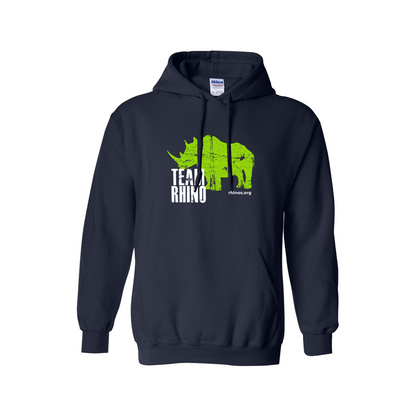 Team Rhino Hoodie – Green on Navy