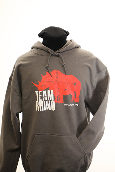 Team Rhino Hoodie – Red on Gray