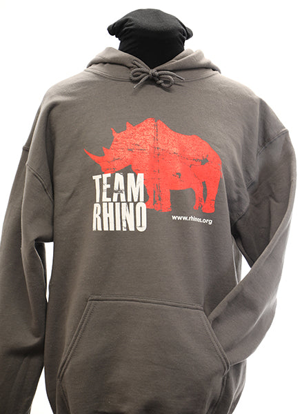 Team Rhino Hoodie – Red on Gray