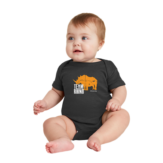 Team Rhino Onesie – Orange on Black